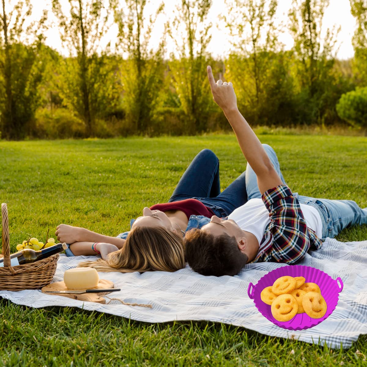 HASTHIP Air Fryer Silicone Liners, 7.9inch Air Fryer Silicone Baking Tray, Non-Stick Silicone Pot Liner, Air Fryer Accessories, Reusable Airfryer Basket Liners, Bottom 2mm Thickness, 1Pcs (Purple) HASTHIP Air Fryer Silicone Liners, 7.9inch Air Fryer Silicone Baking Tray, Non-Stick Silicone Pot Liner, Air Fryer Accessories, Reusable Airfryer Basket Liners, Bottom 2mm Thickness, 1Pcs (Purple)
